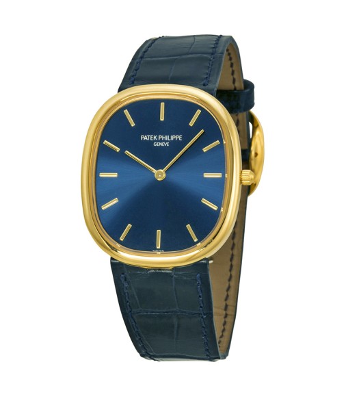 Patek Philippe Golden Ellipse 18kt Yellow Gold Blue Mens Watch Replica 3738-100J