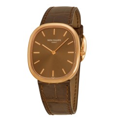 Patek Philippe Golden Ellipse Automatic Brown Dial 18 kt Rose Gold Mens Watch Replica 3738/100R/001