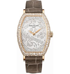 Patek Philippe Gondolo Mechanical Gold and Diamond Dial Ladies Watch Replica 7099R-001