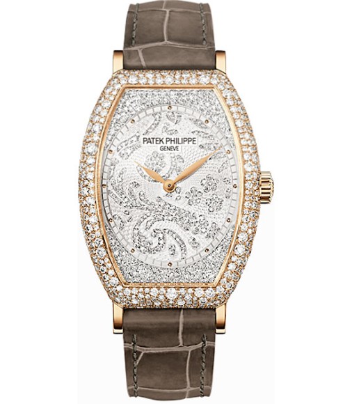 Patek Philippe Gondolo Mechanical Gold and Diamond Dial Ladies Watch Replica 7099R-001