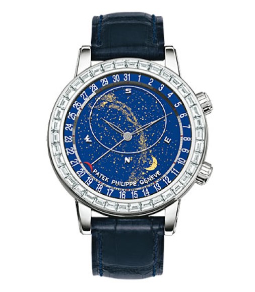Patek Philippe Grand Complications Celestial 18K White Gold Diamond Mens Watch Replica 6104G-001