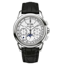 Patek Philippe Grand Complications Silver Dial Chronograph 18K White Gold Mens Watch Replica 5270G-018