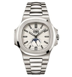 Patek Philippe Nautilus Silver Dial Stainless Steel Mens Mechanical Watch Replica 5726-1A-010