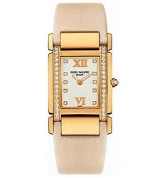 Patek Philippe Twenty 4 18kt Rose Gold Vanilla Strap Diamond Ladies Watch Replica 4920R