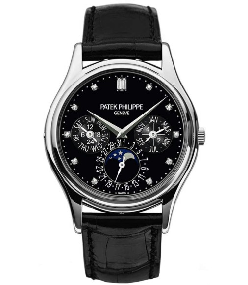 Patek Philippe Grand Complications Black Diamond Dial Automatic Mens Watch Replica 5140P-013