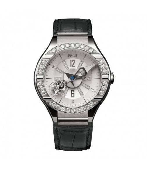 Piaget Altiplano Black and Silver Dial 18K White Gold Diamond Mens replica Watch G0A39112	