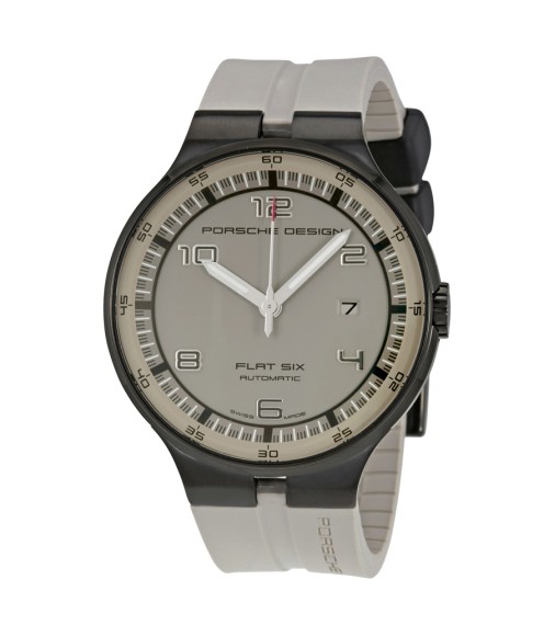 Porsche Design Flat Six Automatic Grey Dial Grey Rubber Mens Watch