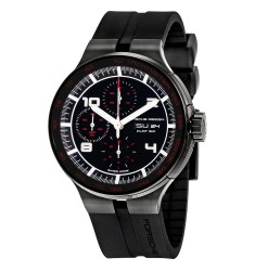 Porsche Design Flat Six Chronograph Automatic Black Dial Black Rubber Mens Watch