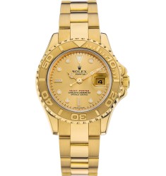 Replica Rolex Yacht-Master Yellow Gold Champagne dial Ladies Watch 169628CH