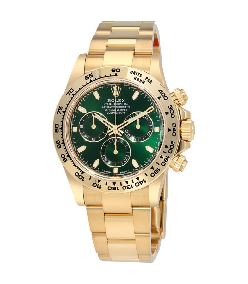 Rolex Cosmograph Daytona 116508 Watch Green Oyster Yellow Gold 18K Dial
