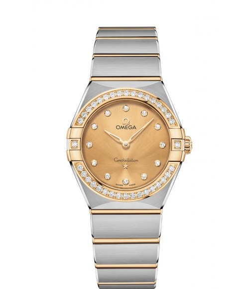 OMEGA Constellation Steel yellow gold Diamonds Replica Watch 131.25.28.60.58.001