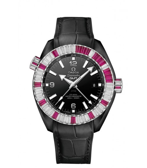 OMEGA Seamaster Black ceramic 24 hours GMT Replica Watch 215.98.46.22.01.002