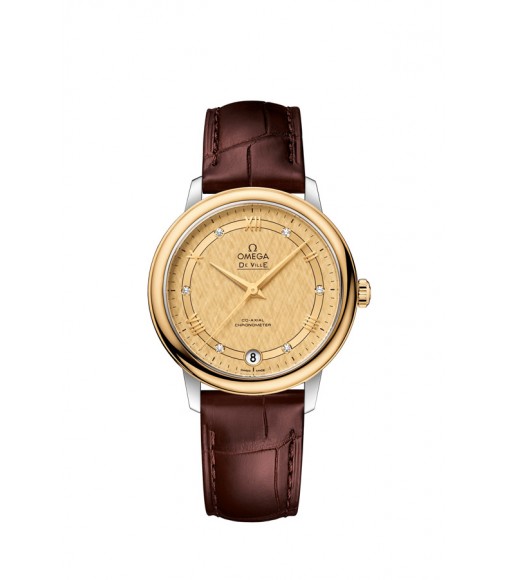 OMEGA De Ville Steel yellow gold Chronometer Replica Watch 424.23.33.20.58.001