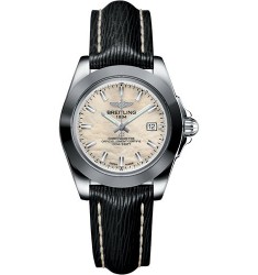 Breitling Galactic 32 Sleek Edition Mother of Pearl Dial Black Leather Strap Women's Replica Watch