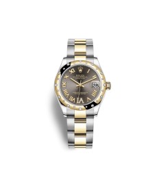 Copy Rolex Datejust 31 Oystersteel 18 ct yellow gold M278343RBR-0017