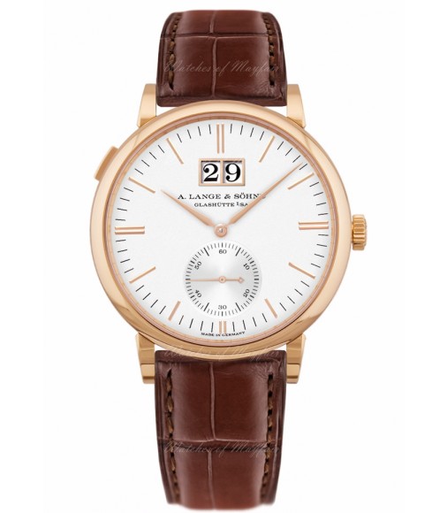 Replica A. Lange & Söhne Saxonia Outsize Date Pink Pink Gold Argente Dial 38.5mm 381.032