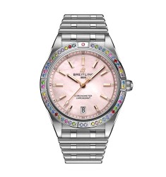 Breitling Chronomat Automatic 36 South Sea Pink Stainless Steel Bracelet Ladies Watch G10380BB1K1G1