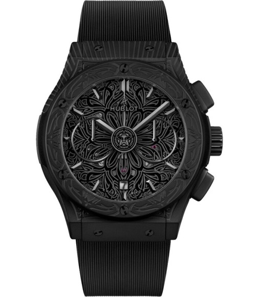 Replica Hublot Classic Fusion Automatic 42mm Stainless Steel Black Dial Rubber Strap Watch 525.CI.0117.RX.SHF22