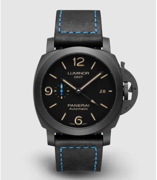 Replica Panerai Luminor Marina Automatic 44mm Stainless Steel Black Dial Leather Strap Watch PAM01441