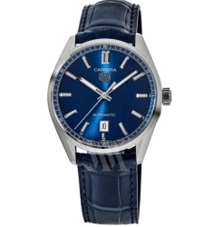 Tag Heuer Carrera Blue Dial Leather Strap Men's Watch WBN2112.FC6504