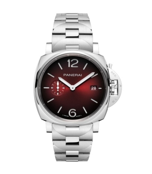 Panerai PAM01539 : Luminor Due 42 Automatic Stainless Steel / Burgundy / Bracelet Panerai PAM01539 : Luminor Due 42 Automatic Stainless Steel / Burgundy / Bracelet
