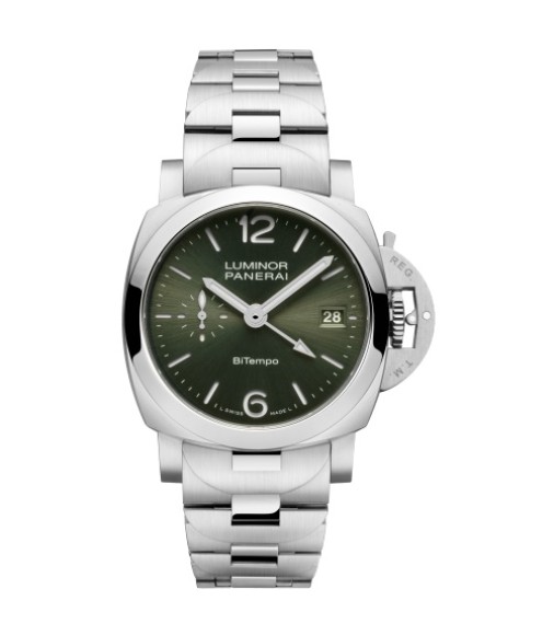 Panerai PAM01640 : Luminor Quaranta BiTempo Stainless Steel / Green