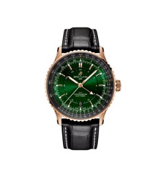 Breitling R32310251L1P1 : Navitimer GMT 41 Automatic Red Gold / Green