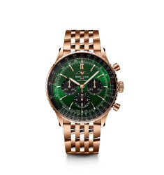Breitling RB0137241L1R1 : Navitimer B01 Chronograph 46 Red Gold / Green / Bracelet