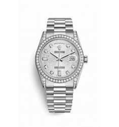 Rolex Day-Date 36 18 ct white gold lugs set diamonds 118389 Silver Jubilee design set diamonds Dial Watch