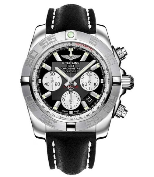 Breitling Chronomat 44 Black Leather Strap Watch Replica AB011011/B967-435X