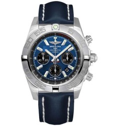 Breitling Chronomat 44 Blue Leather Strap Watch Replica AB011011/C789-105X