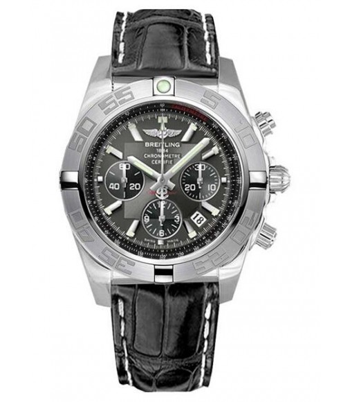 Breitling Chronomat 44 Black Leather Strap Watch Replica AB011011/M524-744P