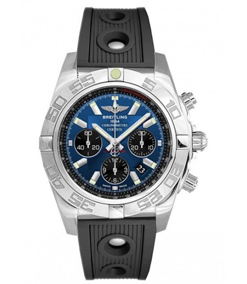 Breitling Chronomat 44 Black Ocean Racer Rubber Strap Watch Replica AB011012/C789-200S