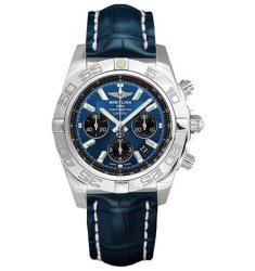 Breitling Chronomat 44 Blue Leather Strap Watch Replica AB011012/C789-731P