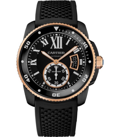 Replica Cartier Calibre De Cartier Carbon Diver Watch W2CA0004 