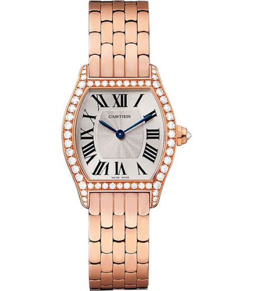 Replica Cartier Tortue Silvered Flinque Dial Ladies Watch WA501010