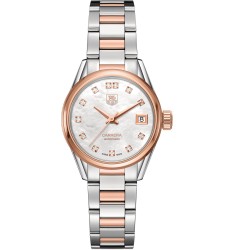 Tag Heuer Carrera Mother of Pearl Diamond Steel and 18K Rose Gold Ladies Watch WAR2452.BD0777 Replica