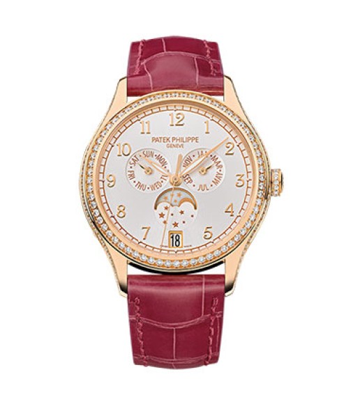 Patek Philippe Complications Silvery Sunburst Dial 18K Rose Gold Automatic Ladies Watch Replica 4947R-001
