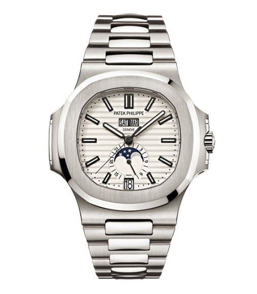 Patek Philippe Nautilus Silver Dial Stainless Steel Mens Mechanical Watch Replica 5726-1A-010