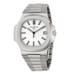 Patek Philippe Nautilus Silvery White Dial Stainless Steel Mens Watch Replica 5711-1A-011
