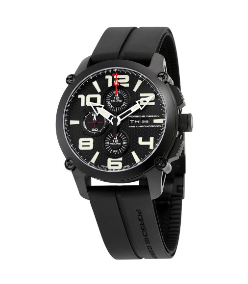 Porsche Design P6930 Chronograph Automatic Black Dial Black Rubber Mens Watch
